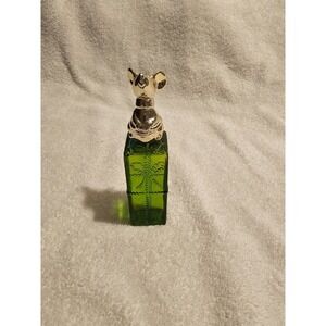 Perfume Bottle Green Glass Gold Tone Collectible Decor Avon